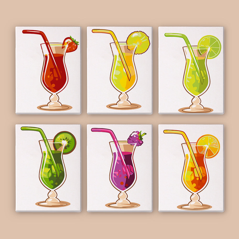 Hurricane Glass Fruit Cocktails mini paint by numbers – image 8