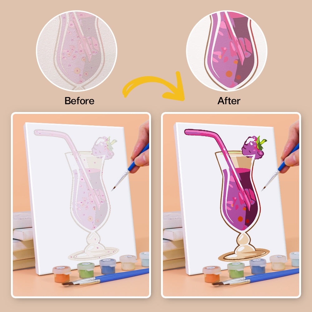 Hurricane Glass Fruit Cocktails mini paint by numbers – image 10