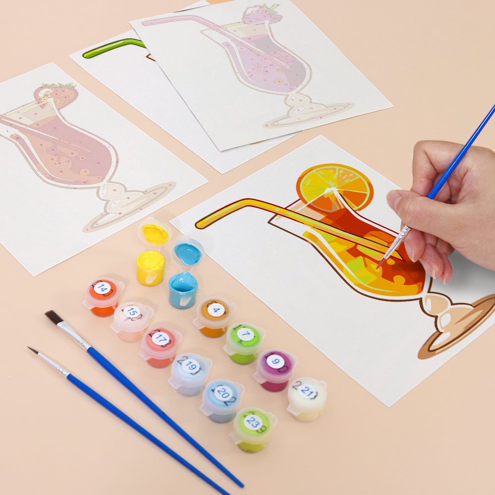 Hurricane Glass Fruit Cocktails mini paint by numbers – image 12