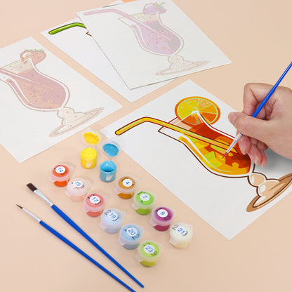 Hurricane Glass Fruit Cocktails mini paint by numbers – image 12