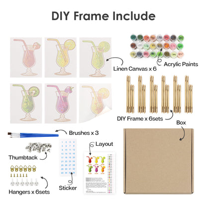 Hurricane Glass Fruit Cocktails mini paint by numbers – image 14