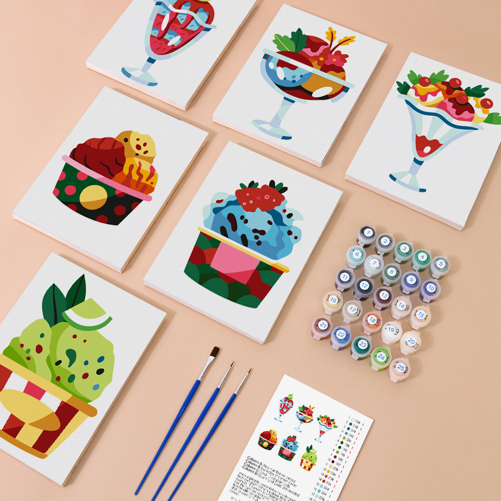 Ice Cream Sundaes mini paint by numbers – image 1