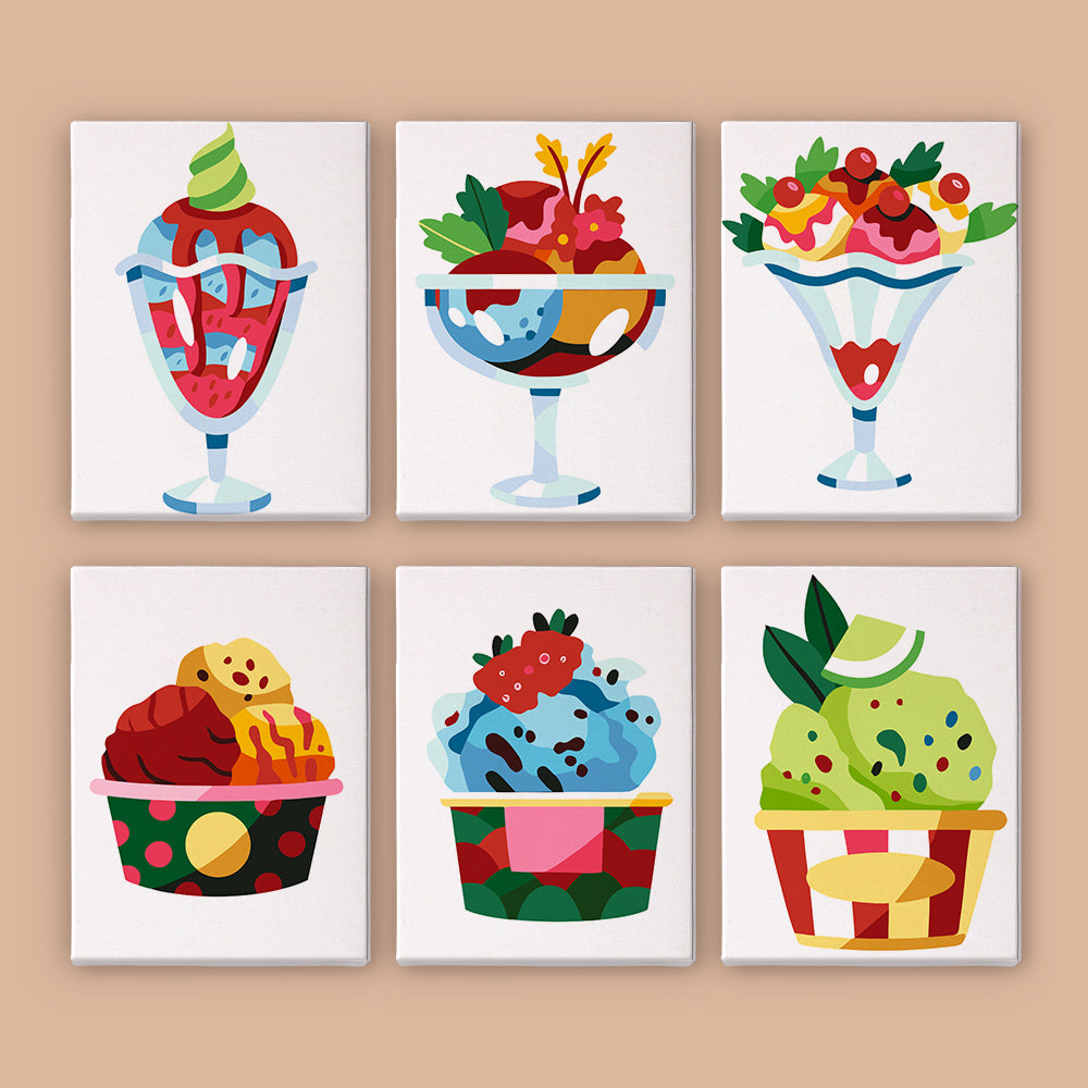 Ice Cream Sundaes mini paint by numbers – image 8