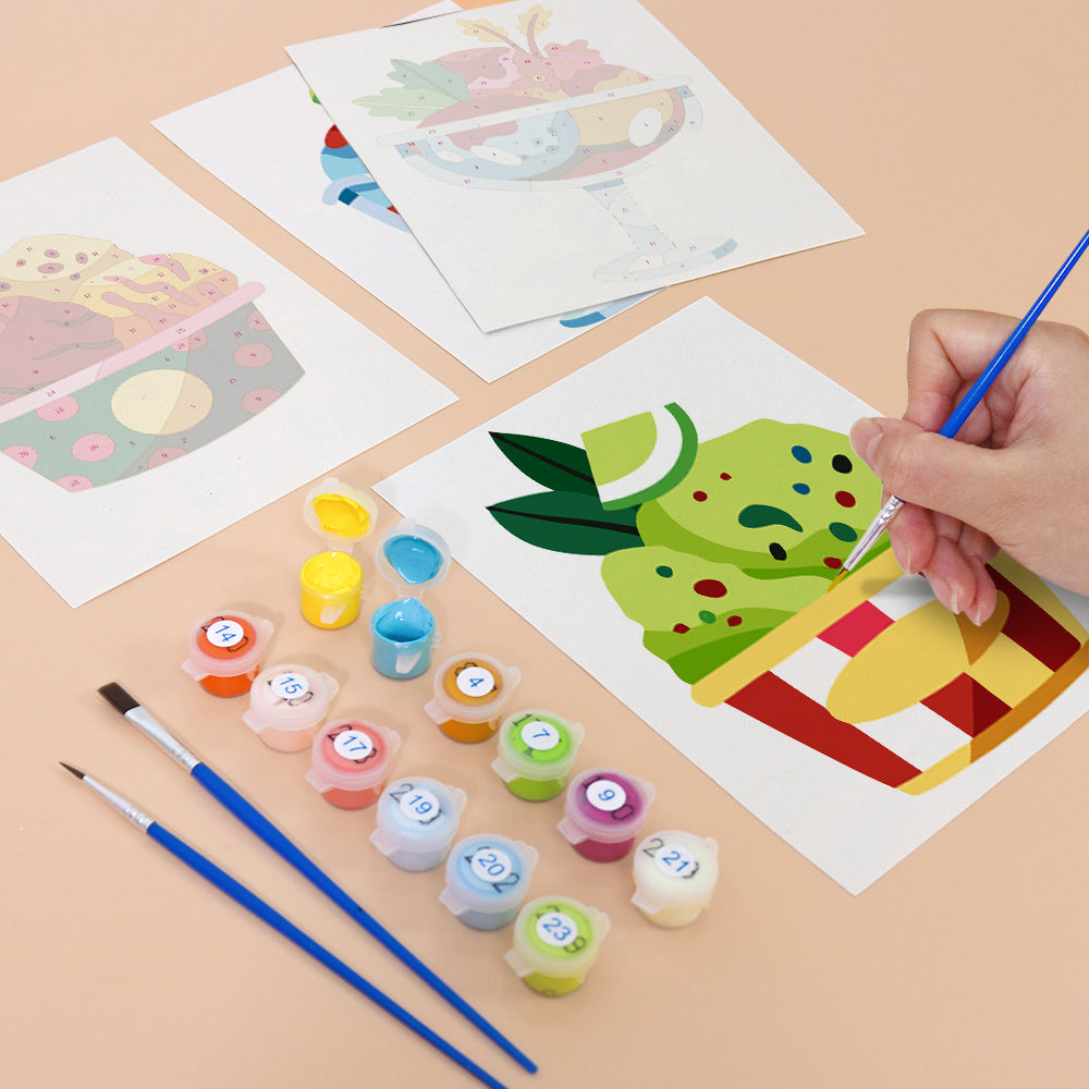 Ice Cream Sundaes mini paint by numbers – image 12
