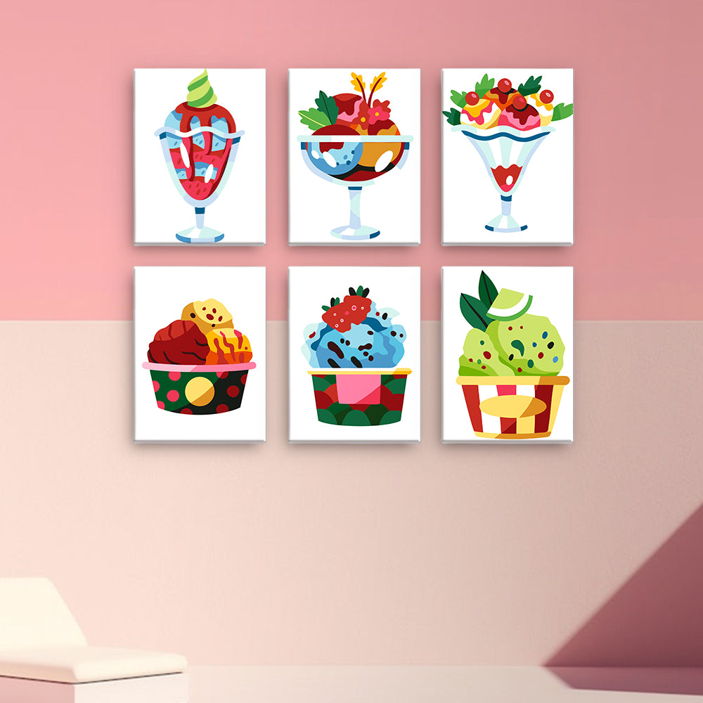 Ice Cream Sundaes mini paint by numbers – image 15