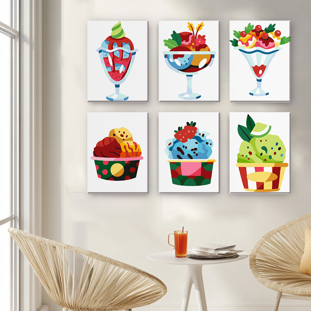 Ice Cream Sundaes mini paint by numbers – image 16