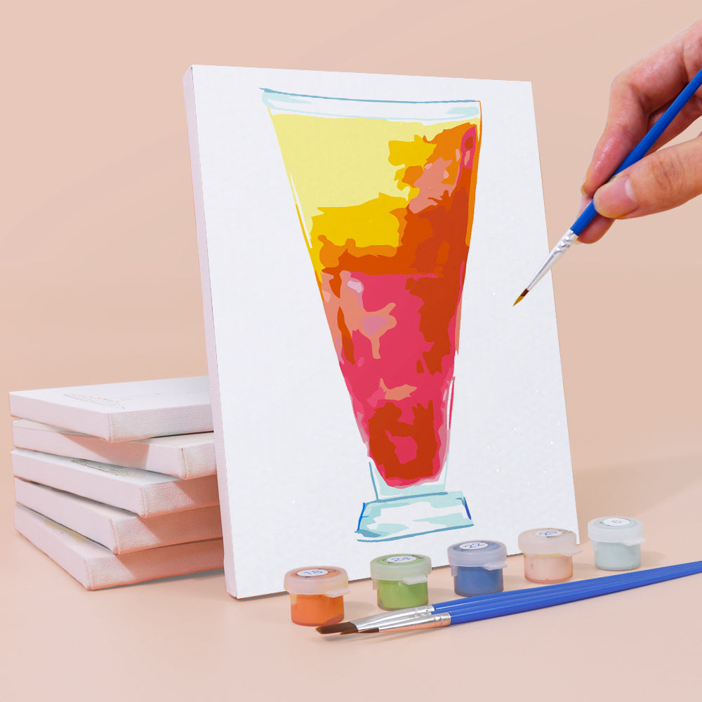 Abstract Cocktail Glasses mini paint by numbers – image 3