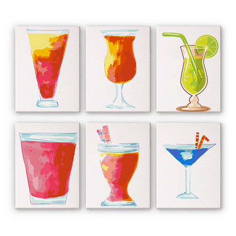 Abstract Cocktail Glasses mini paint by numbers – image 7
