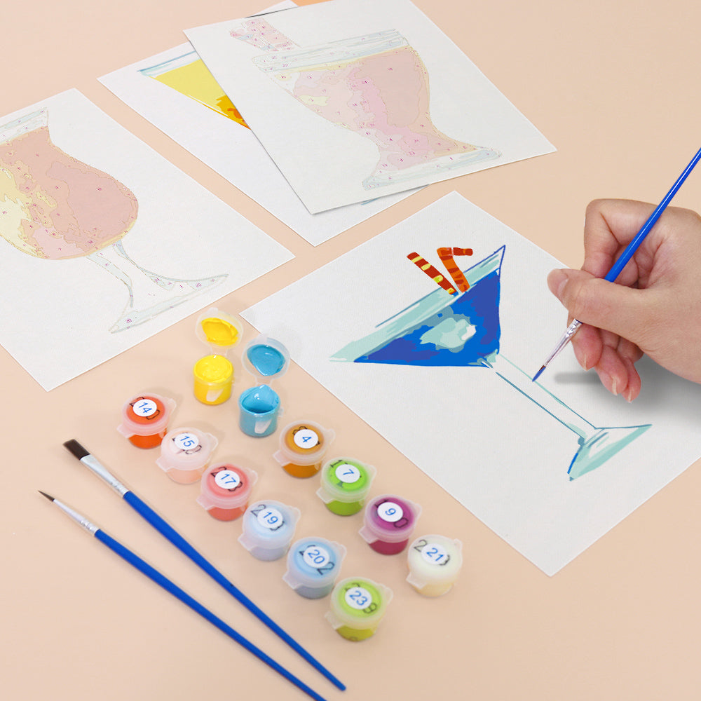 Abstract Cocktail Glasses mini paint by numbers – image 12