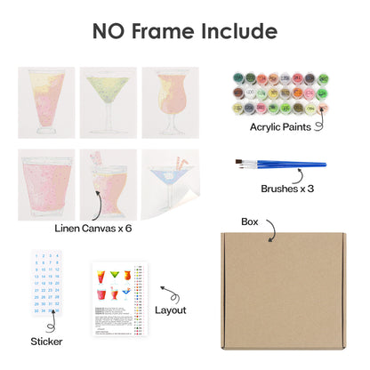 Abstract Cocktail Glasses mini paint by numbers – image 17