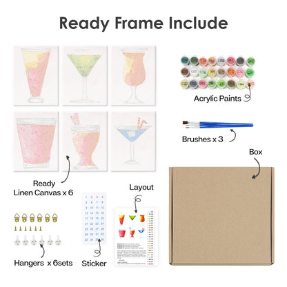 Abstract Cocktail Glasses mini paint by numbers – image 18