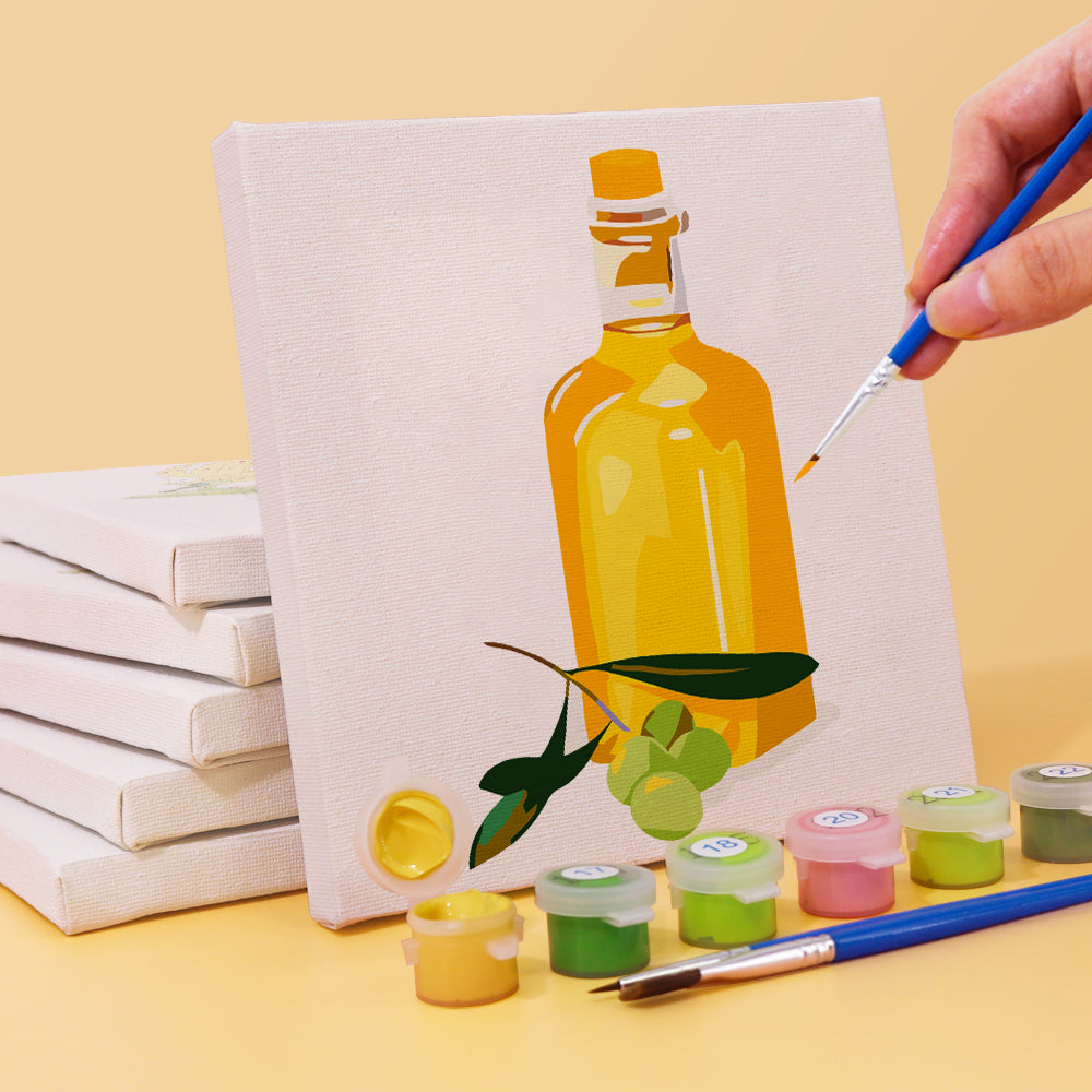 Golden Herbal Oil Bottles mini paint by numbers – image 3