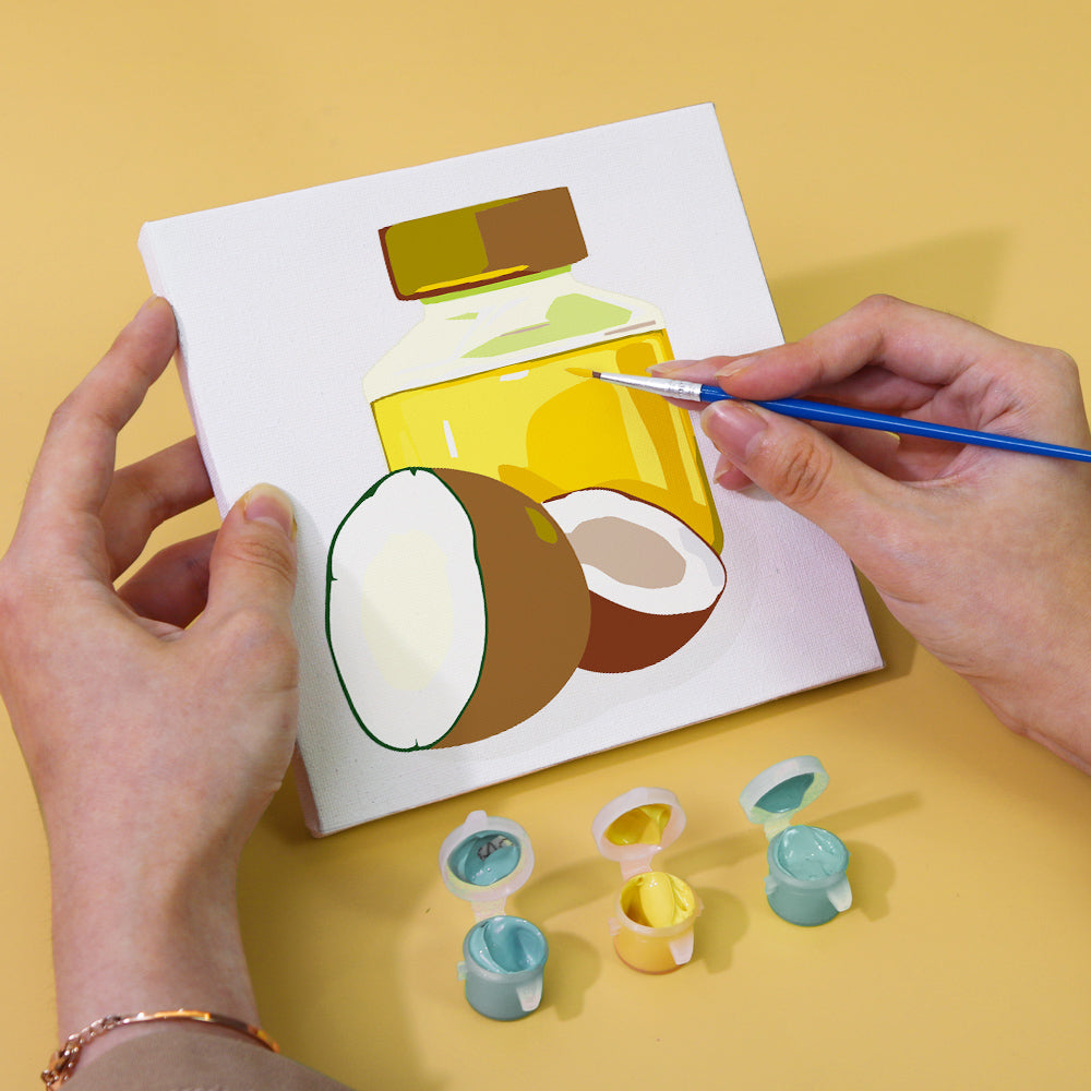 Golden Herbal Oil Bottles mini paint by numbers – image 5