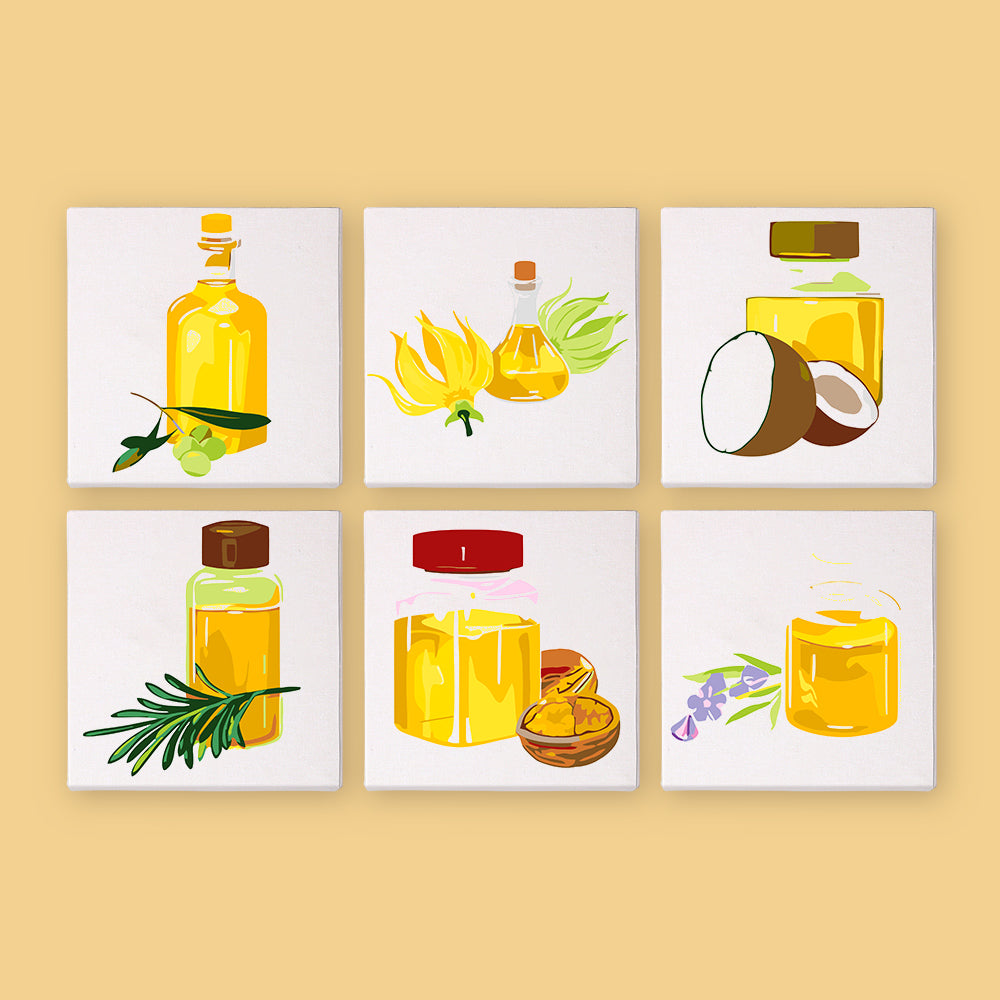 Golden Herbal Oil Bottles mini paint by numbers – image 7