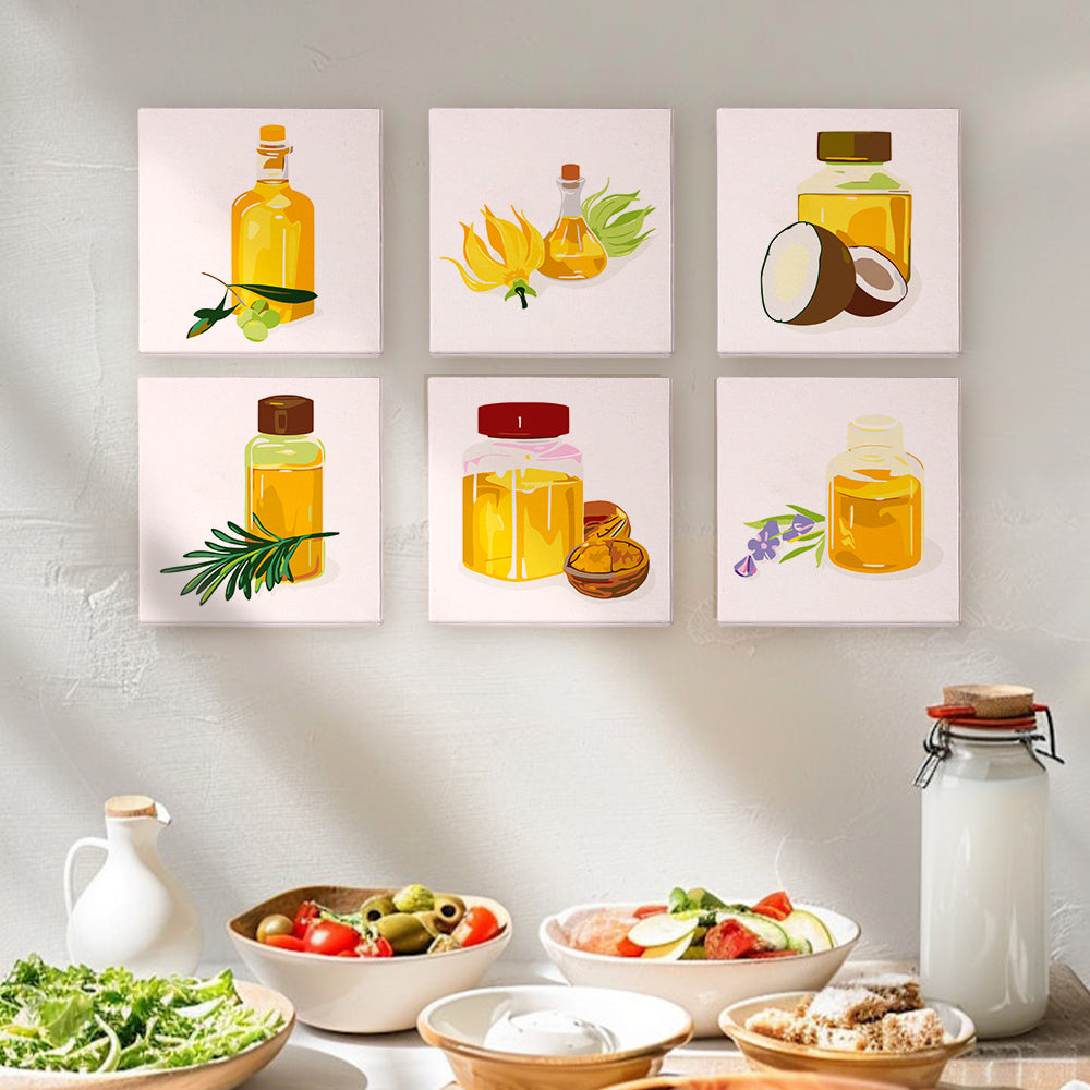 Golden Herbal Oil Bottles mini paint by numbers – image 13