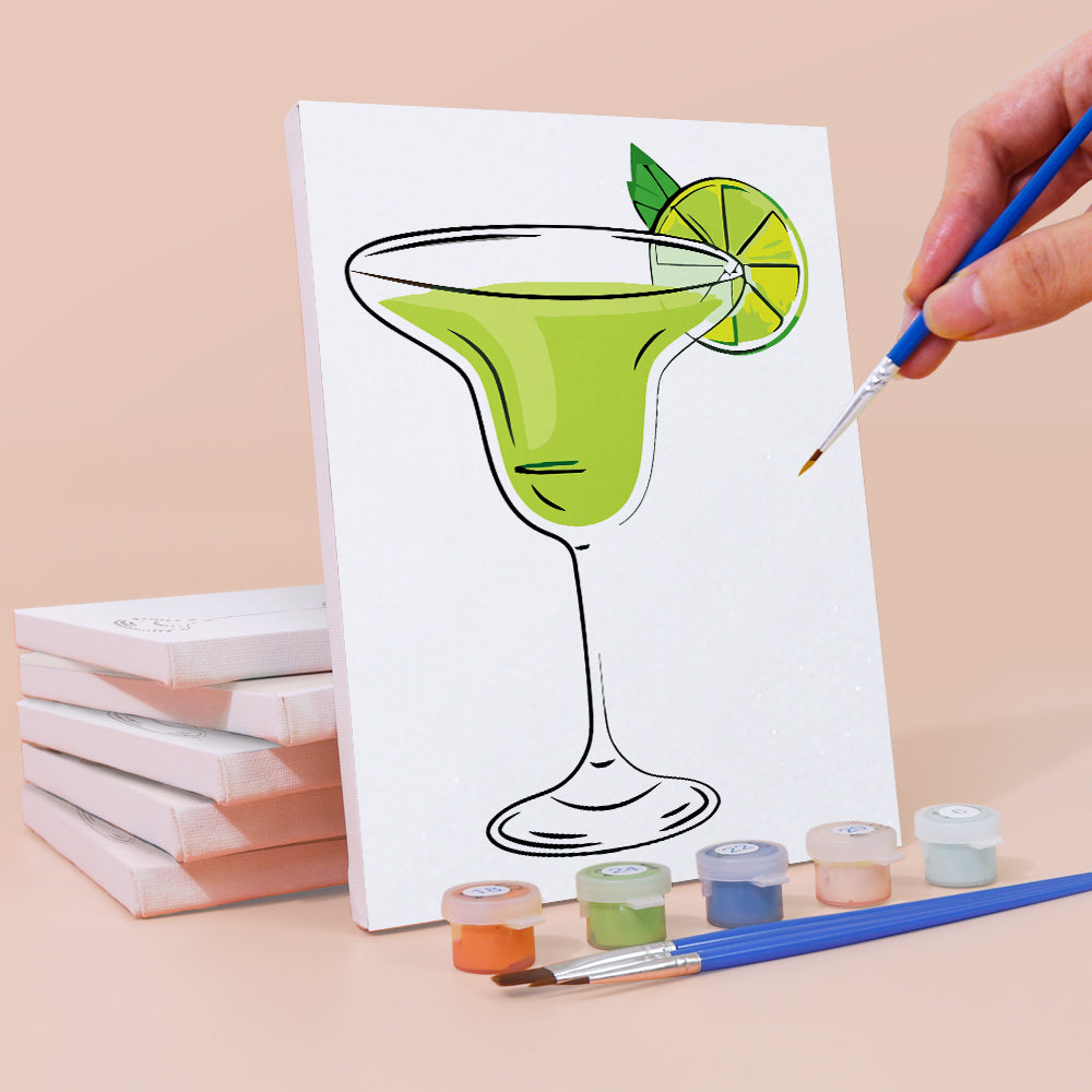Bright Cocktail Glasses mini paint by numbers – image 3