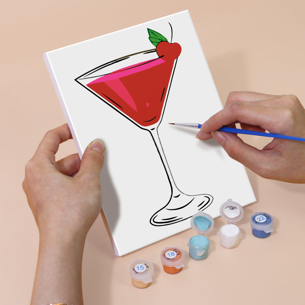Bright Cocktail Glasses mini paint by numbers – image 5
