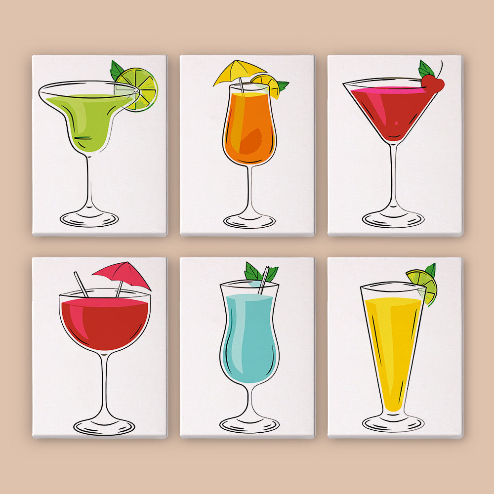 Bright Cocktail Glasses mini paint by numbers – image 8