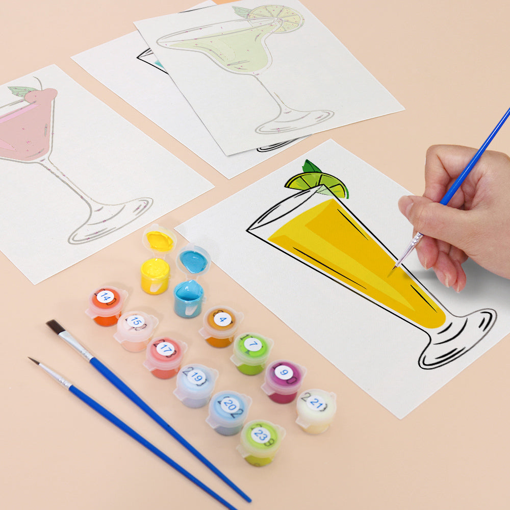 Bright Cocktail Glasses mini paint by numbers – image 12