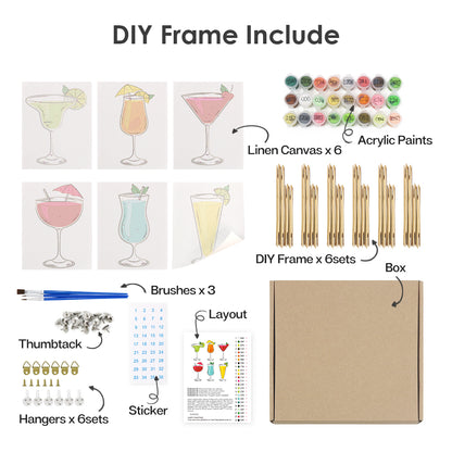 Bright Cocktail Glasses mini paint by numbers – image 14