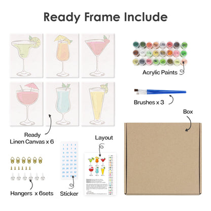 Bright Cocktail Glasses mini paint by numbers – image 18