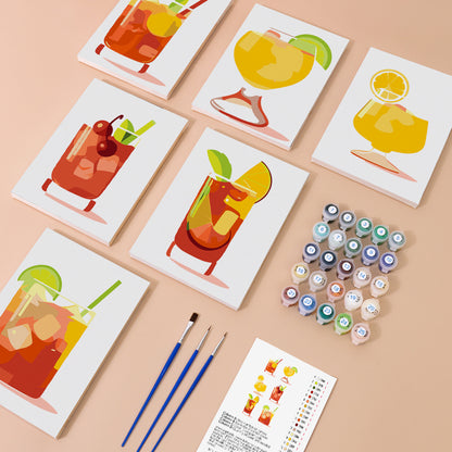 Retro Mixed Drinks mini paint by numbers – image 1