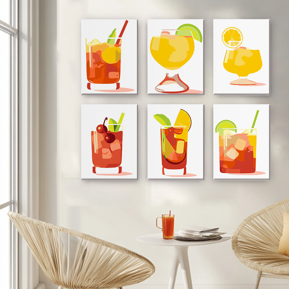 Retro Mixed Drinks mini paint by numbers – image 16