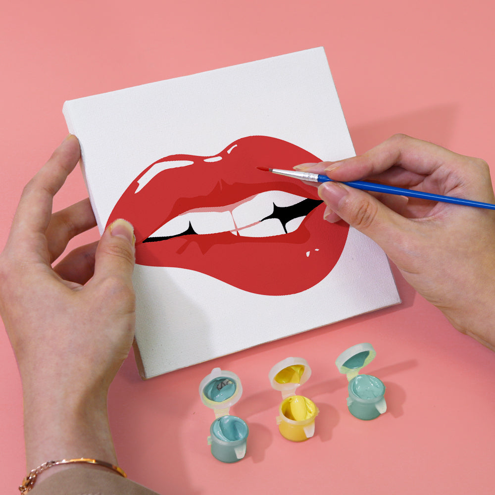 Red Lips Expressions mini paint by numbers – image 5