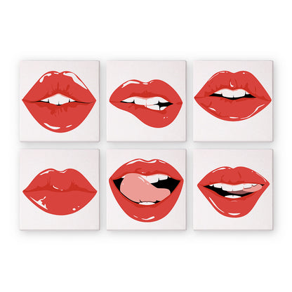 Red Lips Expressions mini paint by numbers – image 6