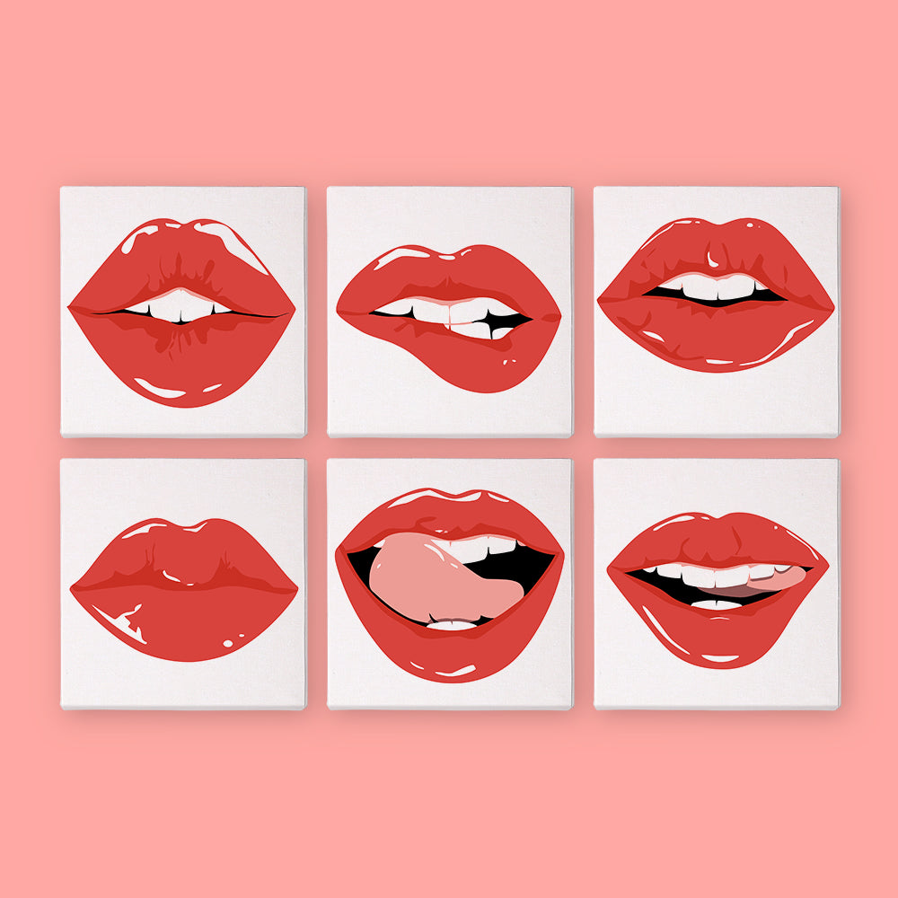 Red Lips Expressions mini paint by numbers – image 7