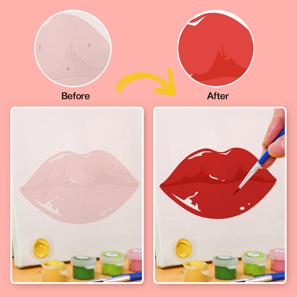 Red Lips Expressions mini paint by numbers – image 9