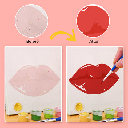 Red Lips Expressions mini paint by numbers – image 9