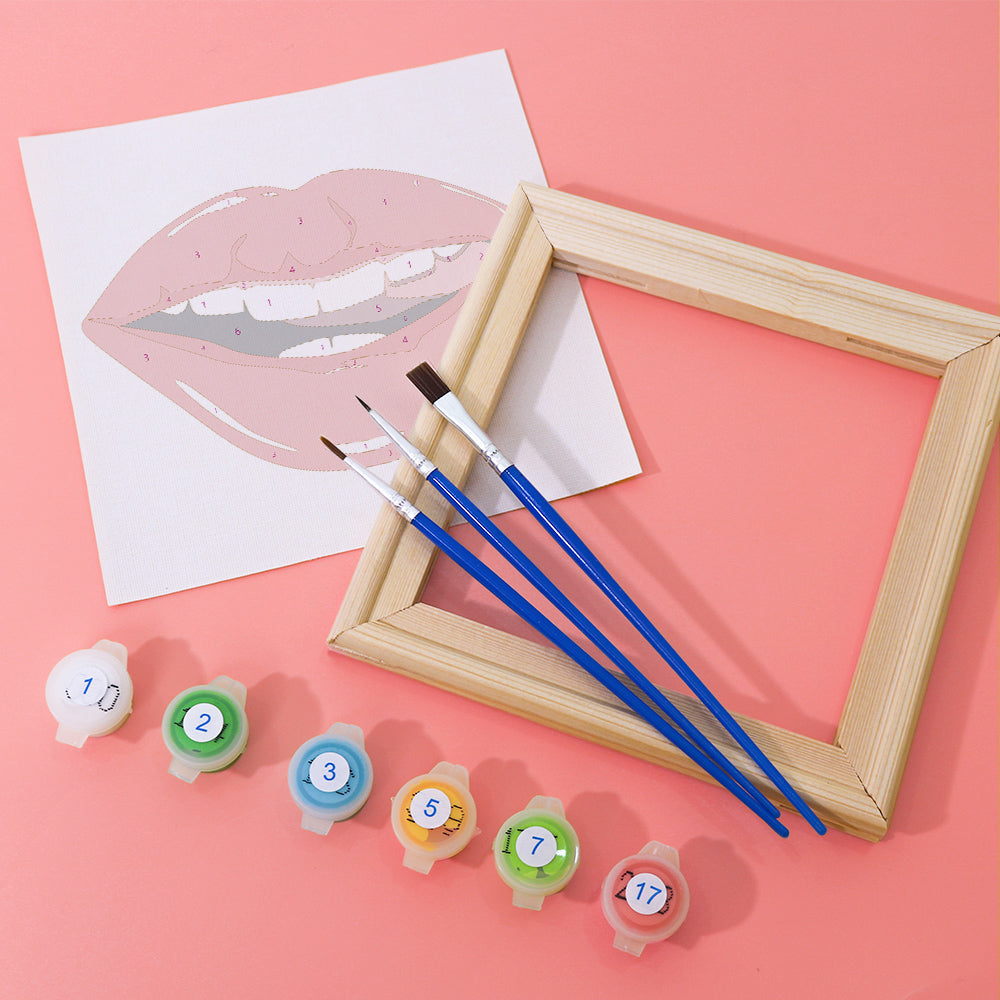 Red Lips Expressions mini paint by numbers – image 11