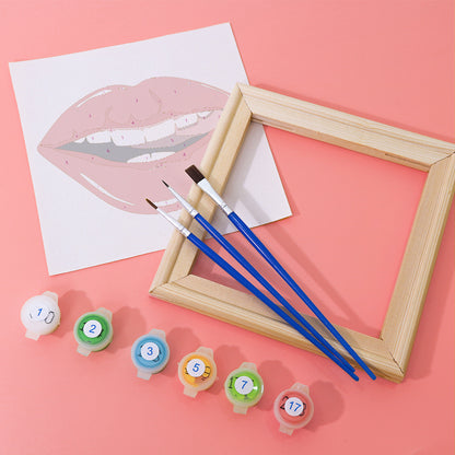 Red Lips Expressions mini paint by numbers – image 11