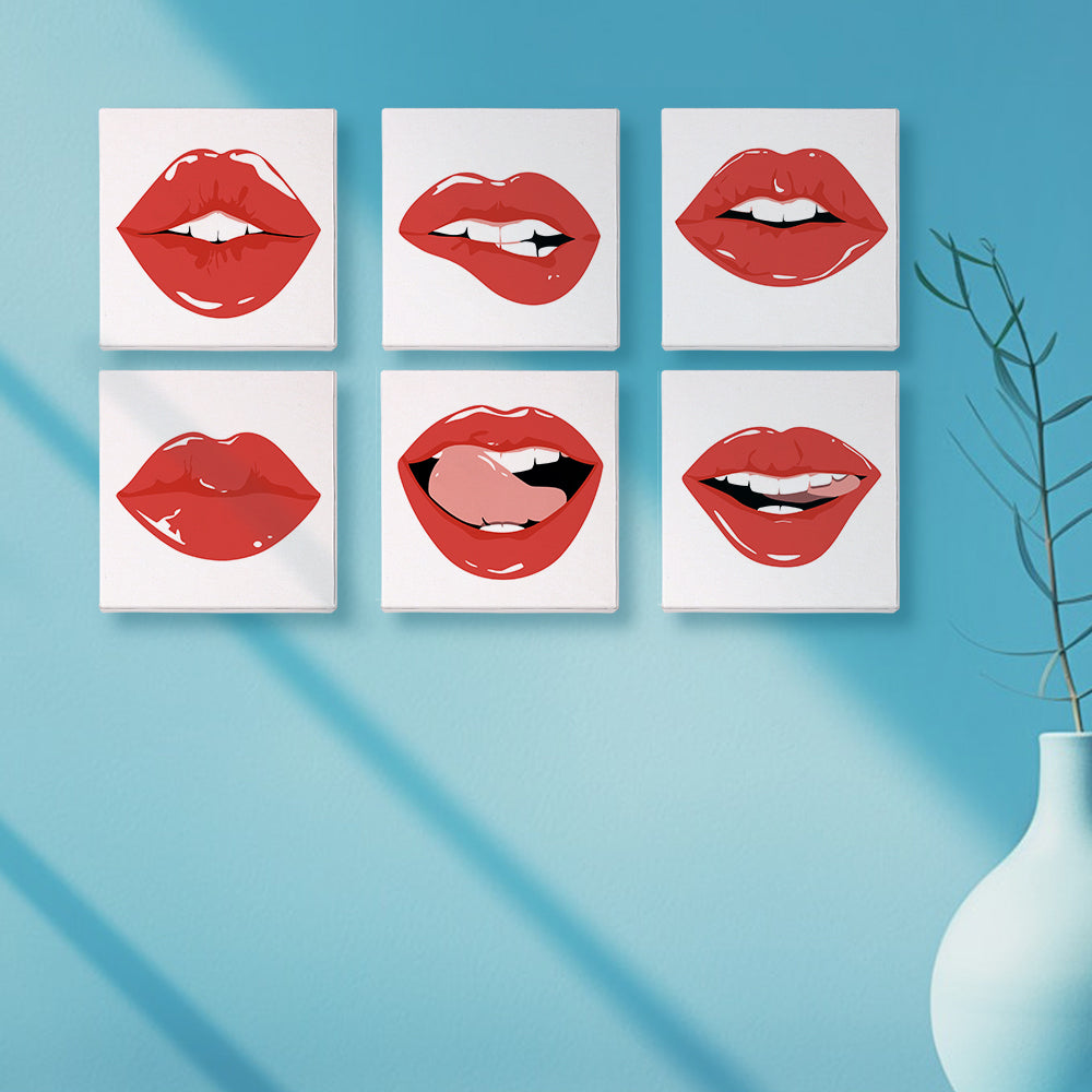 Red Lips Expressions mini paint by numbers – image 13