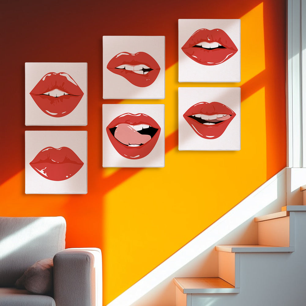 Red Lips Expressions mini paint by numbers – image 14