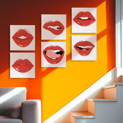 Red Lips Expressions mini paint by numbers – image 14