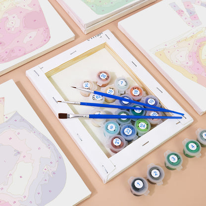 Pastel Pink Lemonade Glasses mini paint by numbers – image 2
