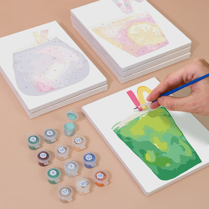Pastel Pink Lemonade Glasses mini paint by numbers – image 4