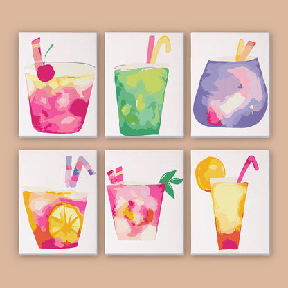 Pastel Pink Lemonade Glasses mini paint by numbers – image 8