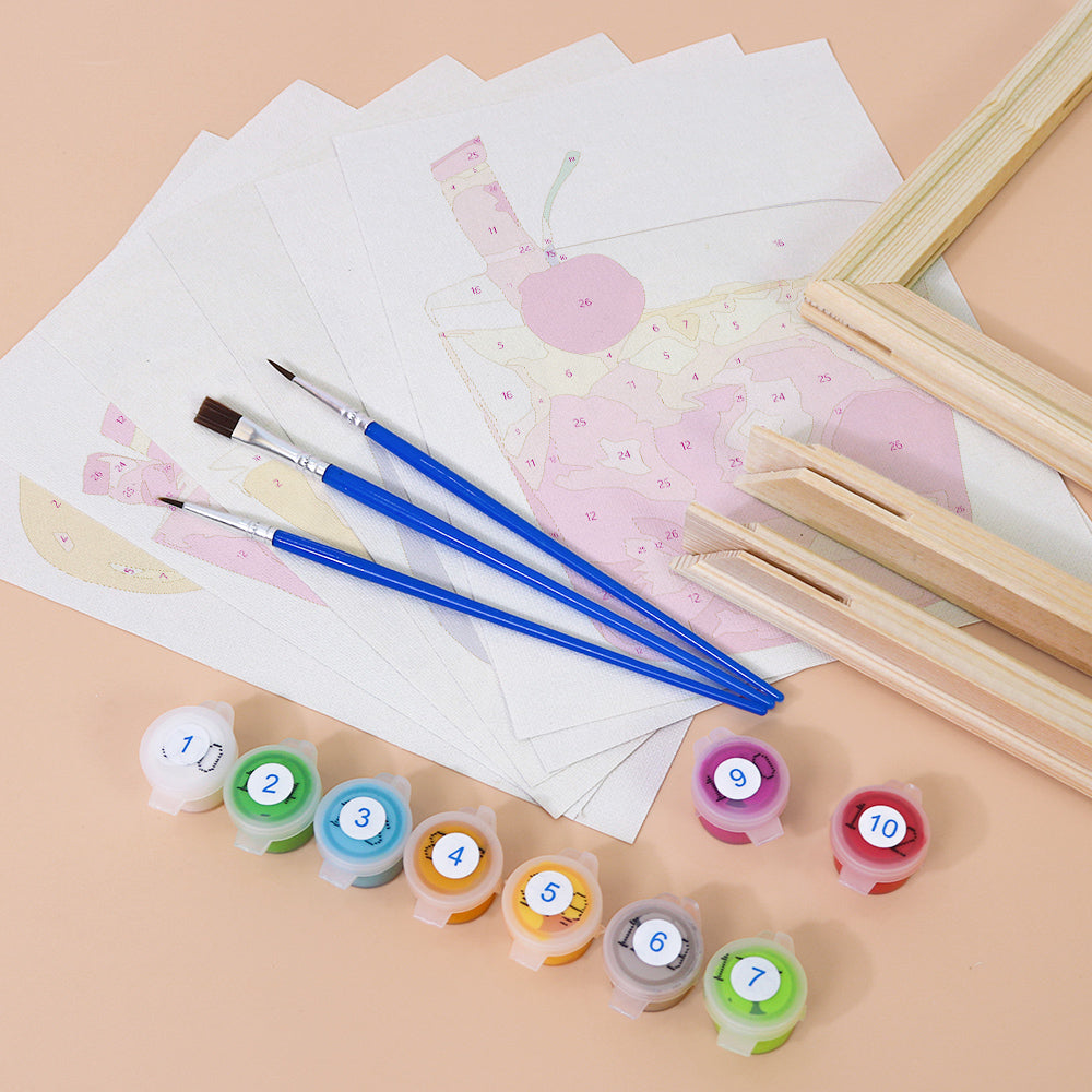 Pastel Pink Lemonade Glasses mini paint by numbers – image 11