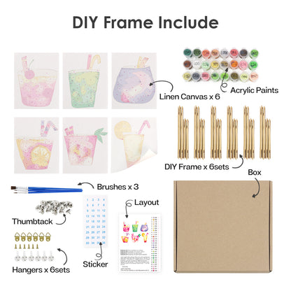 Pastel Pink Lemonade Glasses mini paint by numbers – image 14
