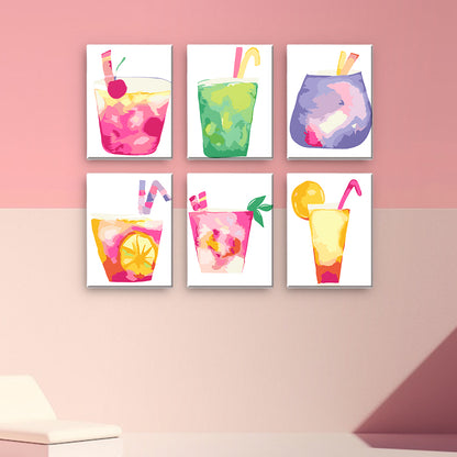 Pastel Pink Lemonade Glasses mini paint by numbers – image 15