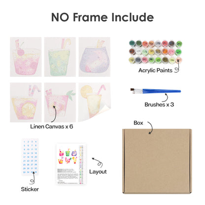 Pastel Pink Lemonade Glasses mini paint by numbers – image 17