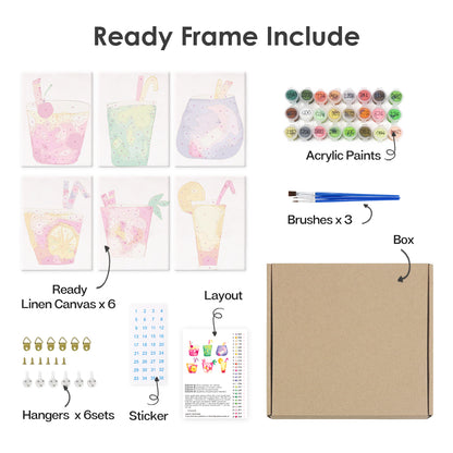 Pastel Pink Lemonade Glasses mini paint by numbers – image 18