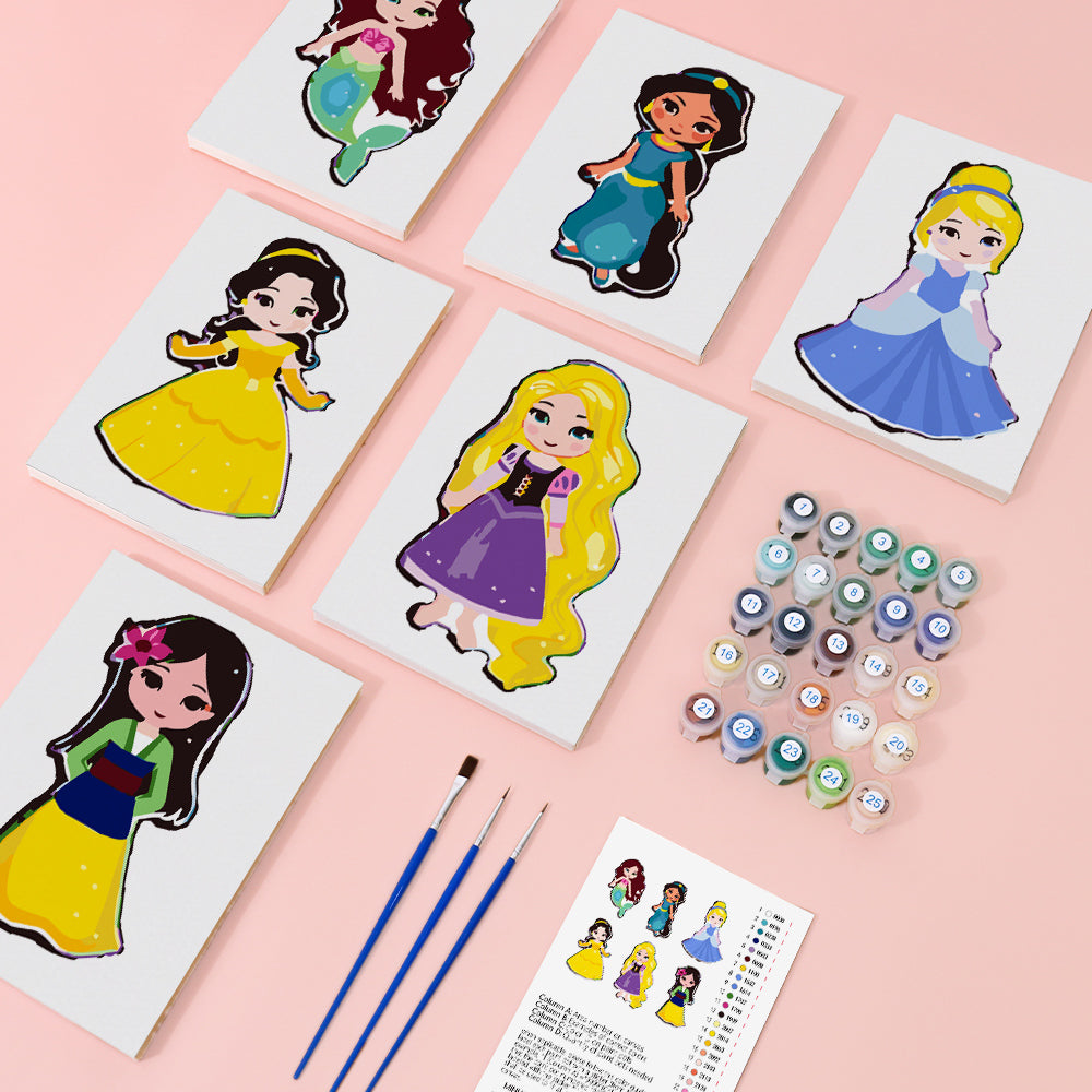 Fairy Tale Princesses mini paint by numbers – image 1