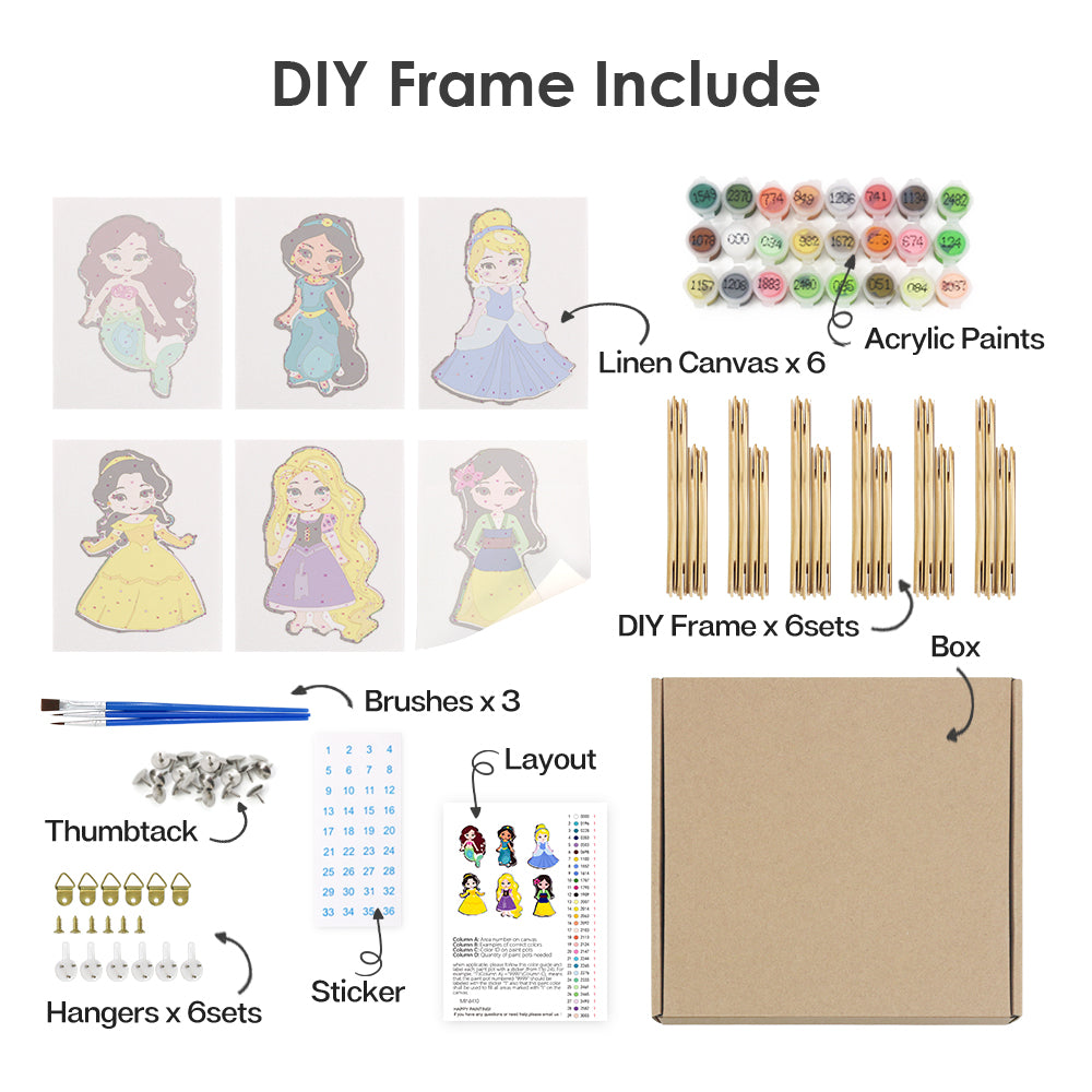 Fairy Tale Princesses mini paint by numbers – image 14
