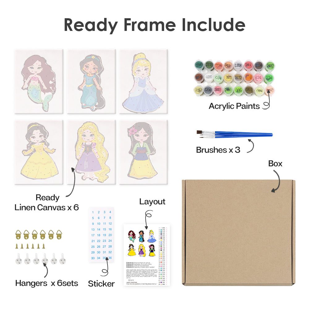 Fairy Tale Princesses mini paint by numbers – image 18