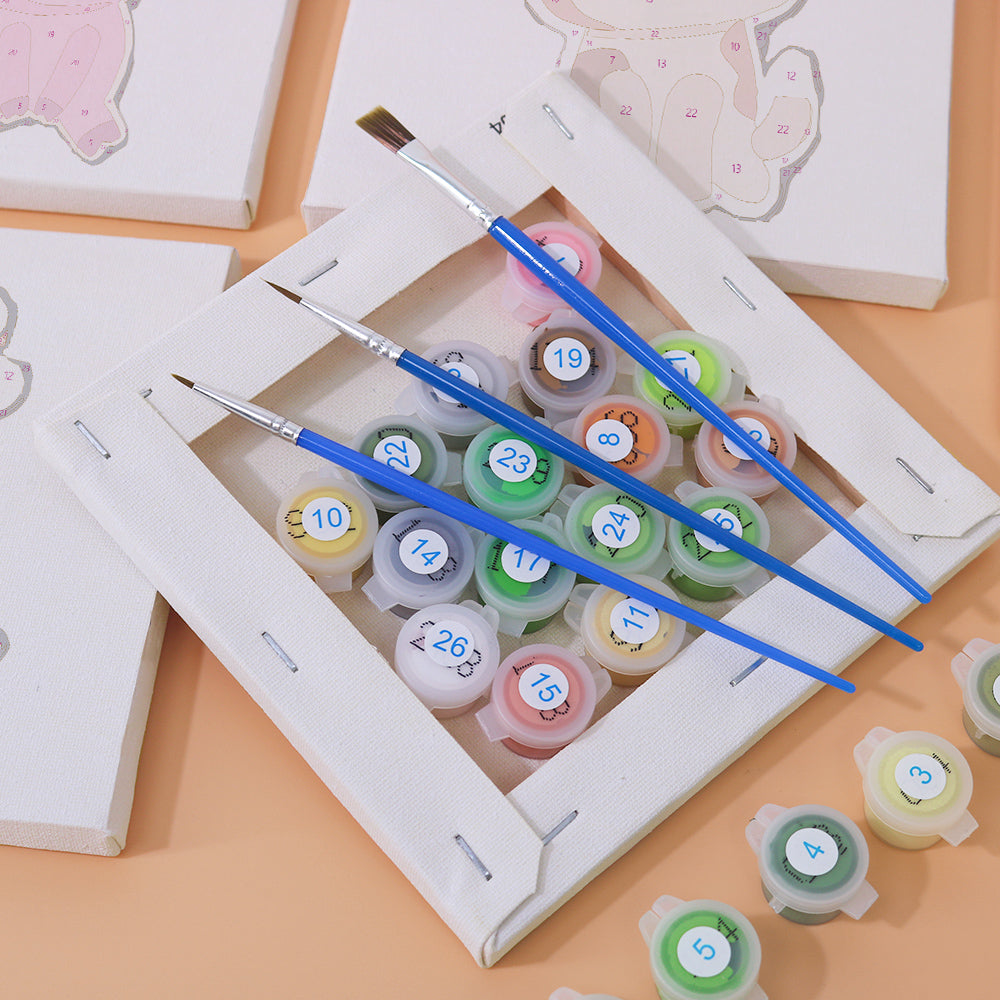 Cute Animal Faces mini paint by numbers – image 2