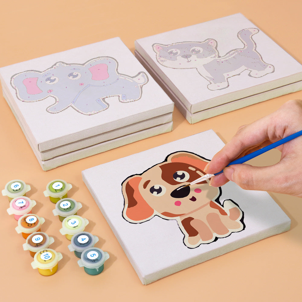 Cute Animal Faces mini paint by numbers – image 4